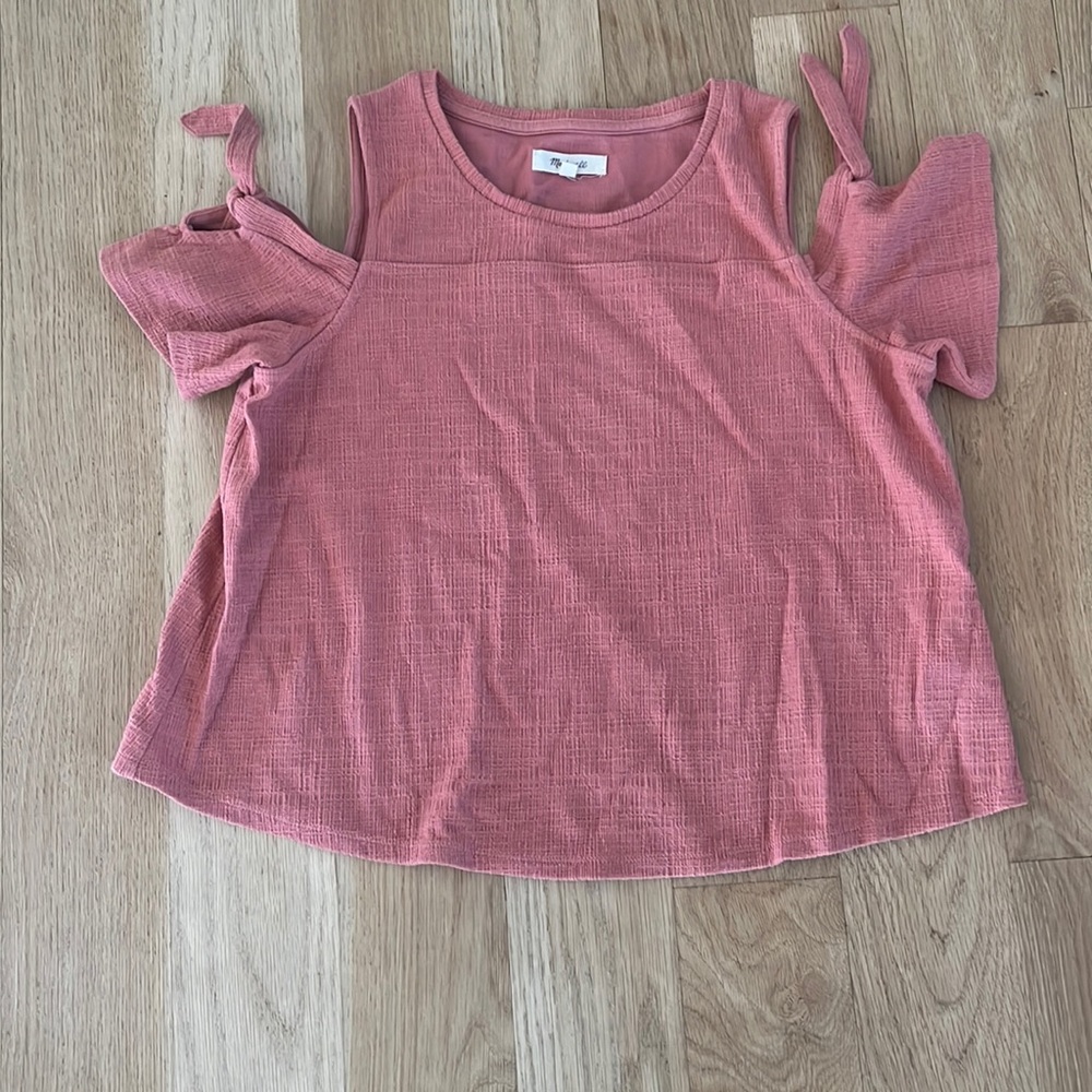 Madewell women’s top with cutout shoulders.